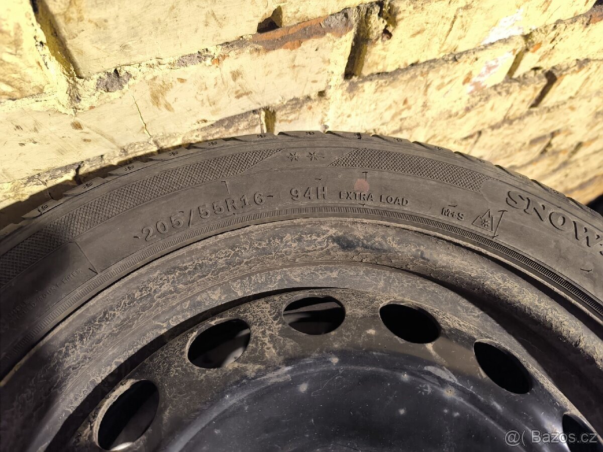 Zimní pneu na plechových kolech 5x100, 205/55/R16 - 6
