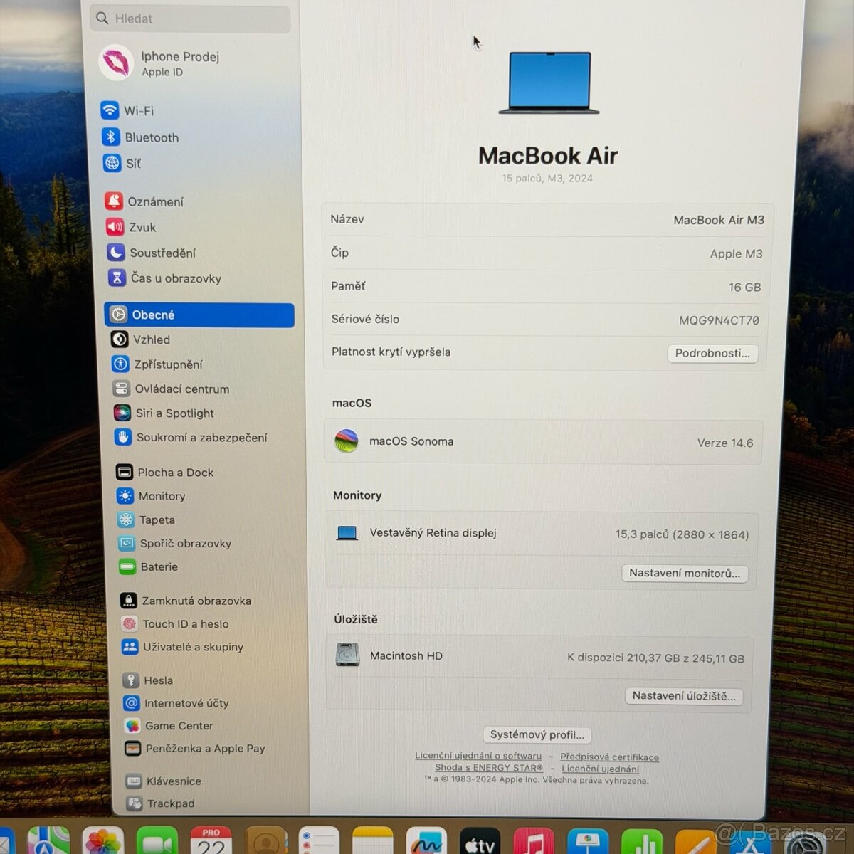 NOVÝ APPLE MACBOOK AIR 15” M3/256GB/16GB/BATERIE 100% - 6