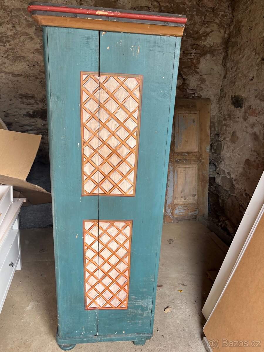 Skříň stará malovaná - 6