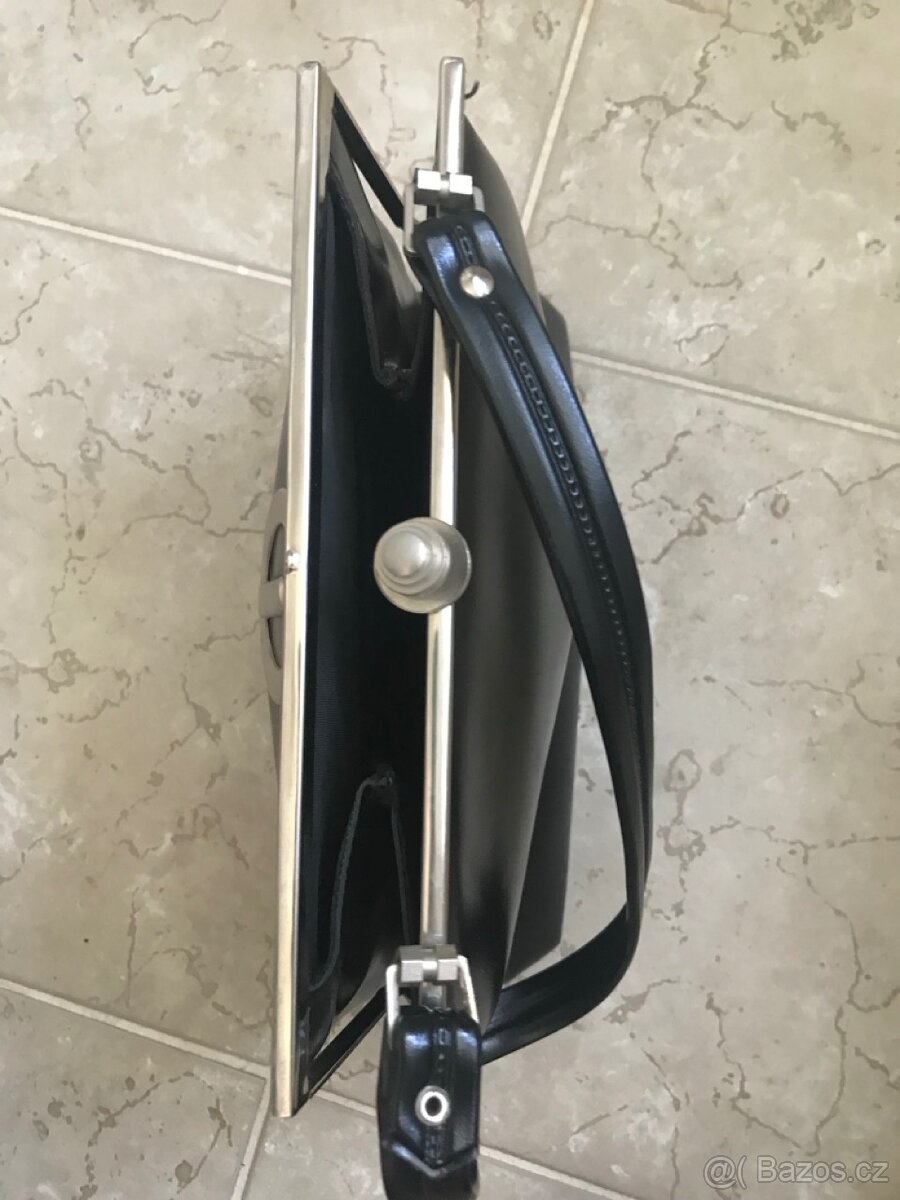 kabelka černá se sponou, retro - TOP STAV - 6