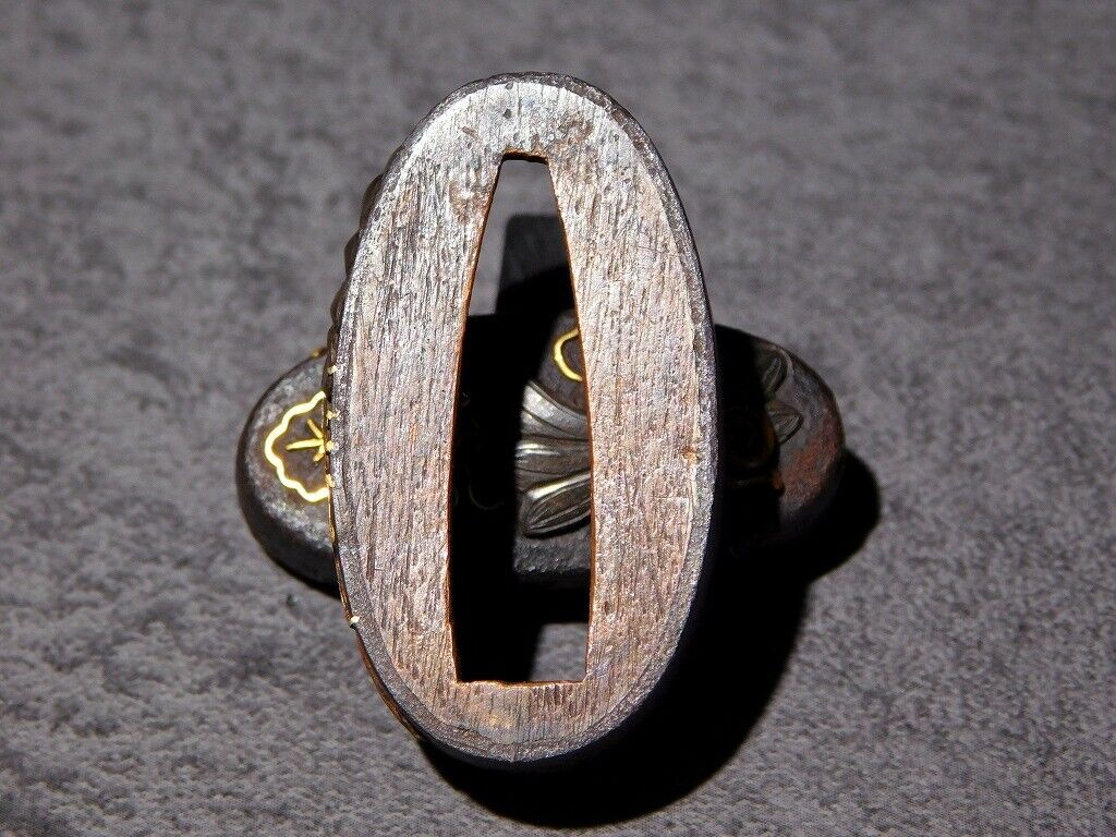 Japonská starožitný set Fuchi / Kashira pro japonský meč - 6