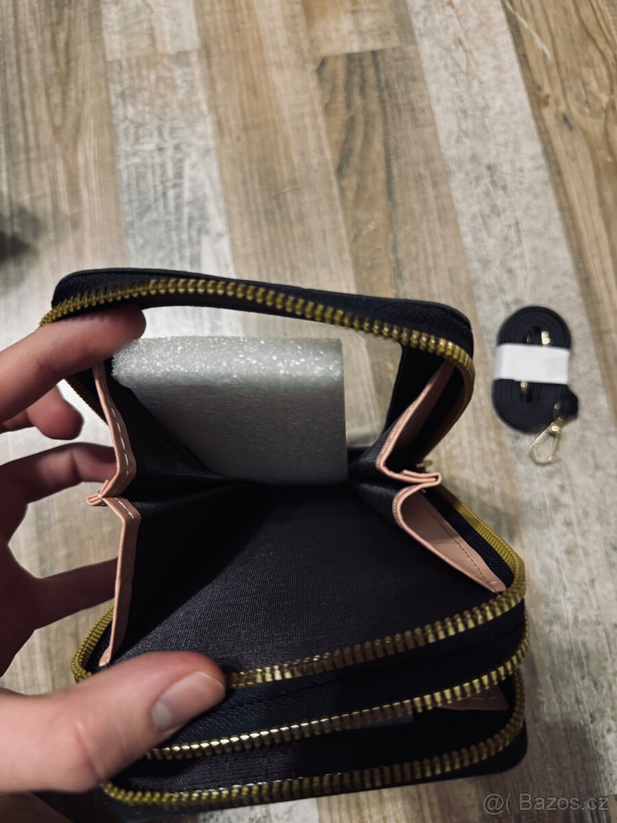 Black Crossbody Mini Bag – Double Zip – With Strap – Elegant - 6