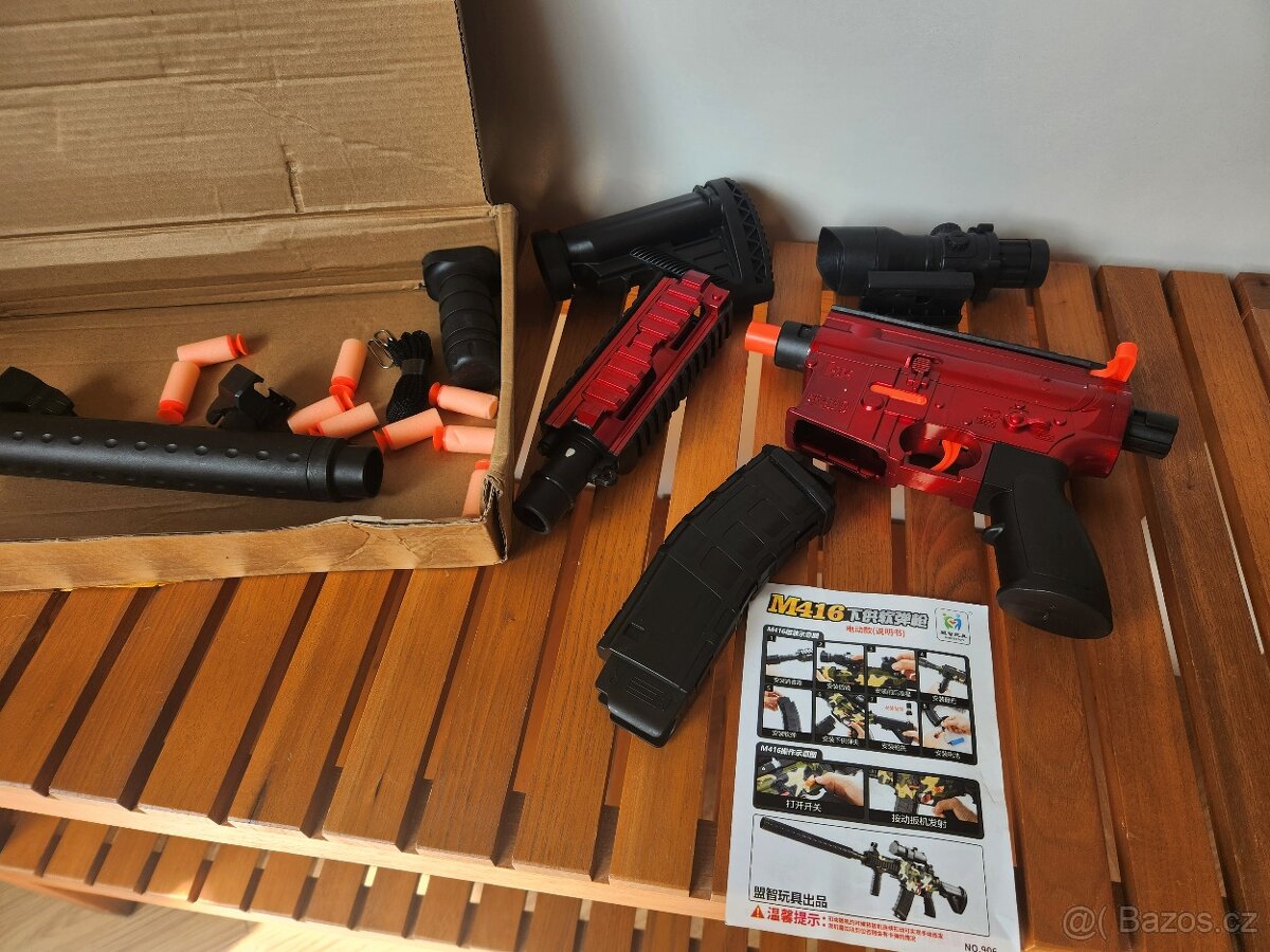 Dětská pistole M416 Puška na měkké náboje - 6