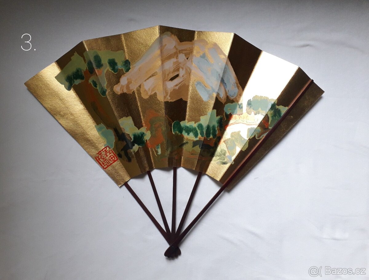 Japonské vějíře (s malbou/ kaligrafií) - 6
