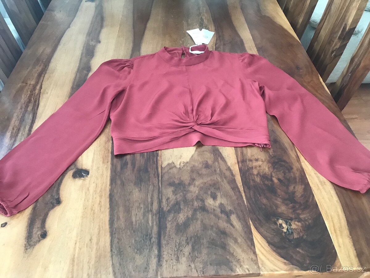 Nová Dívčí splývavá halenka s uzlem, z. Mango, v.S - 6