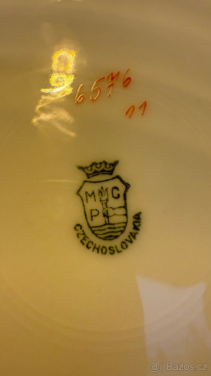 Porcelánový set MCP CZECHOSLOVAKIA se stříbrným okrajem - 6