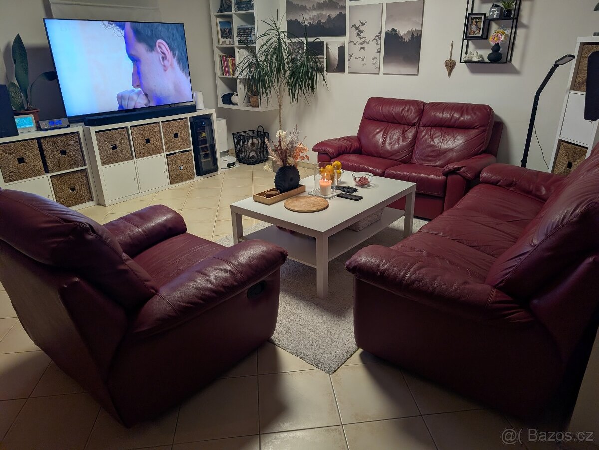 Luxusní kožená sedací souprava 3+2+1 / VELKÁ SLEVA - 6