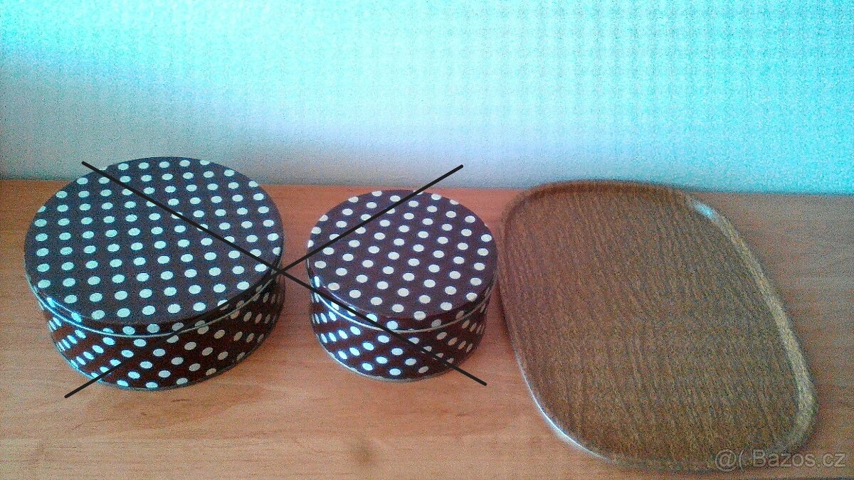 Retro tácky, servírovací podnosy - plast, kov-nerez aj. - 6