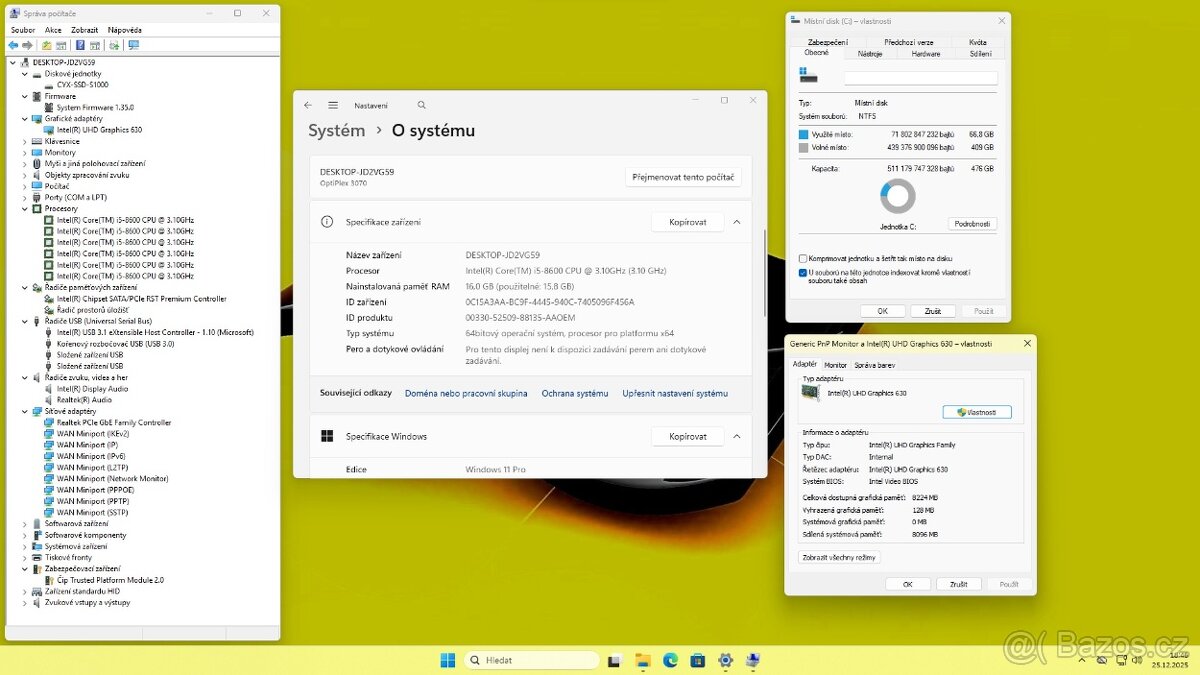 DELL OPTIPLEX 3070 /i5-8600/16GB/SSD512GB/HDMI/WIN11/ZÁRUKA - 6