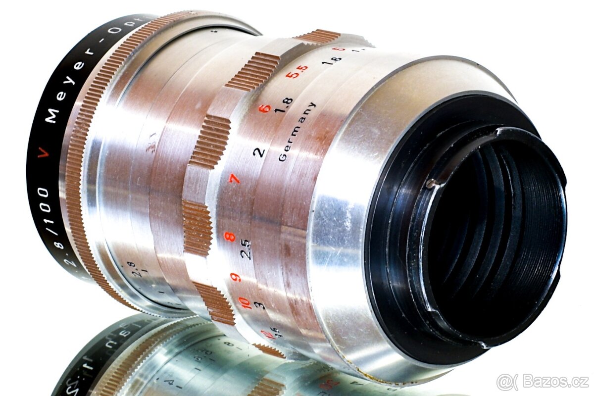 Meyer Trioplan 2.8/100 RED V + Trioplan 2,9/50 TOP STAV - 6