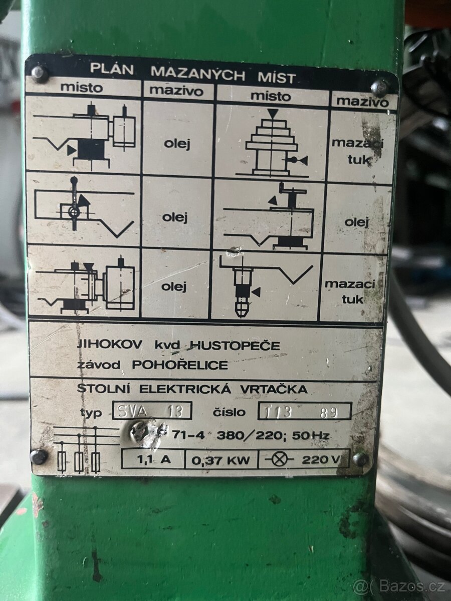 Stolní vrtačka Jihokov SVA 13 - 6