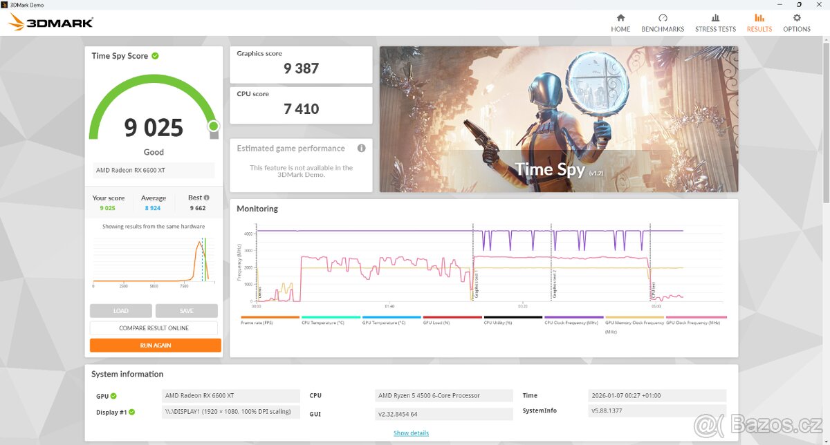 Herní PC s Ryzen 4500, RX 6600 XT a 23" 1080p monitorem - 6