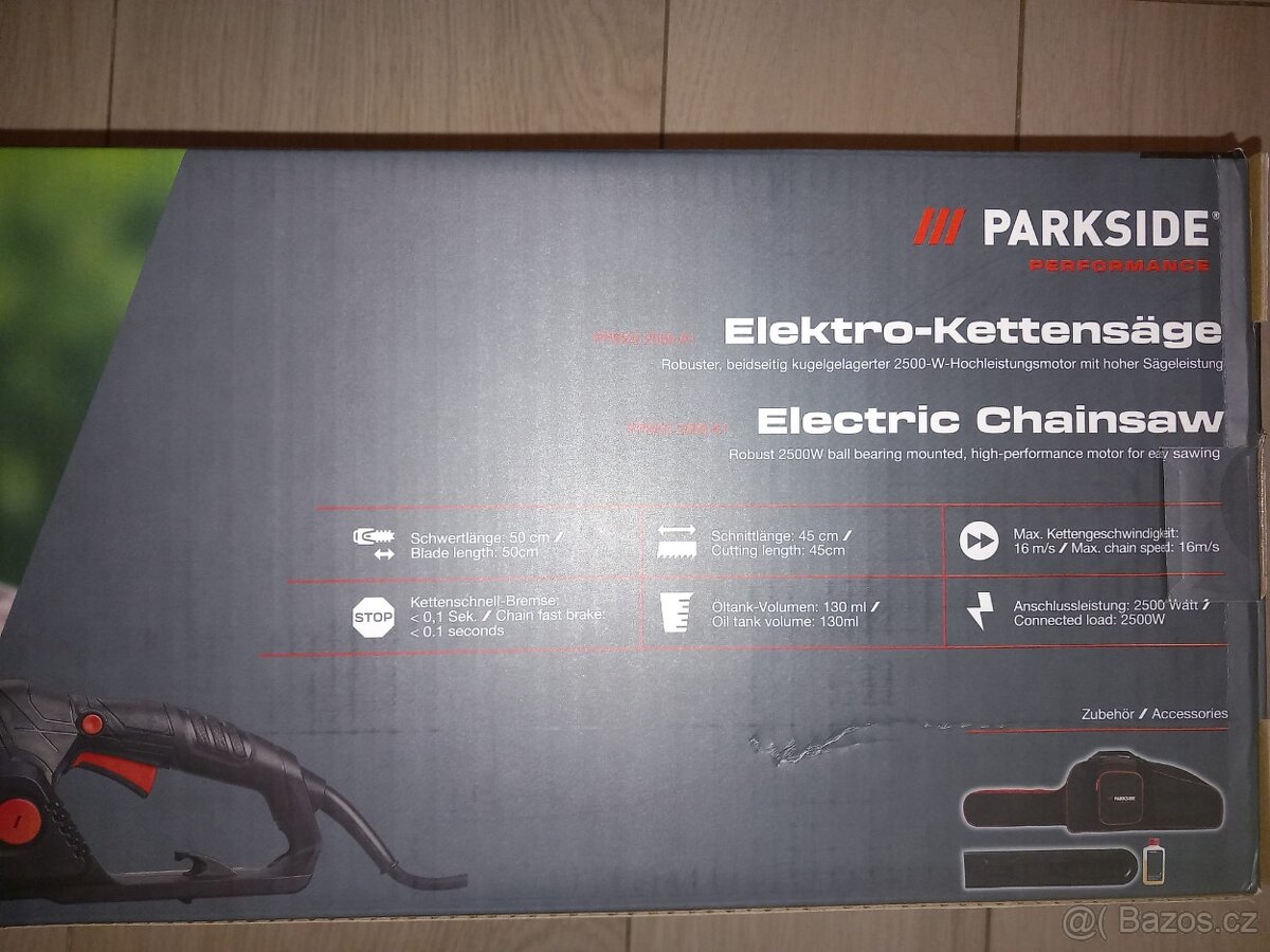 Prodám novou elektrickou řetězovou pilu Parkside performance - 6