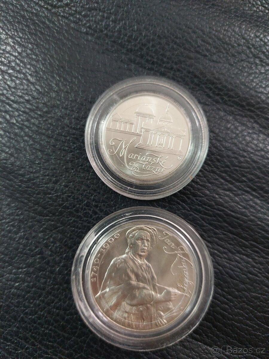 Dvě stříbrné pamětní mince Jan Kupecký a Mariánské lázně - 6