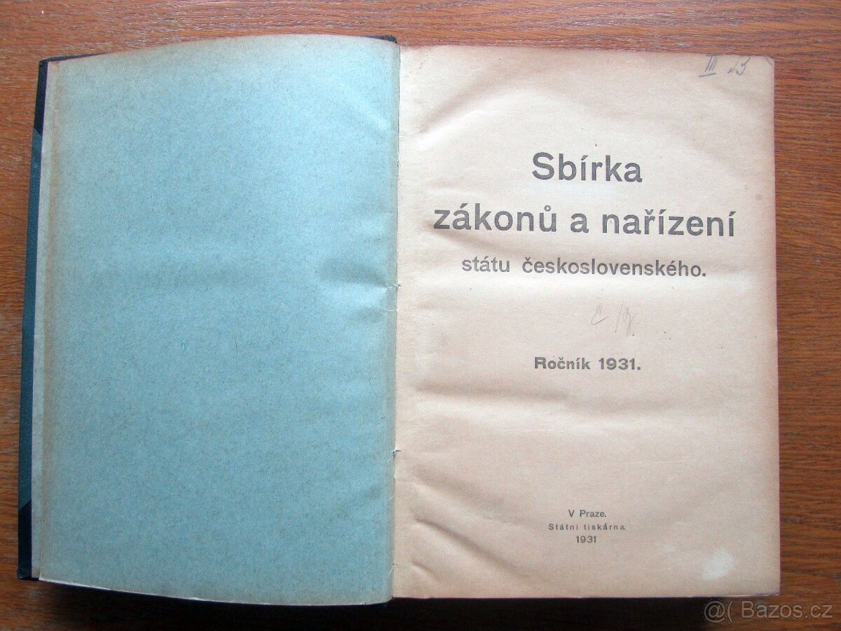 Sbírka zákonů a nařízení 1931 – prodej sbírky starých knih. - 6