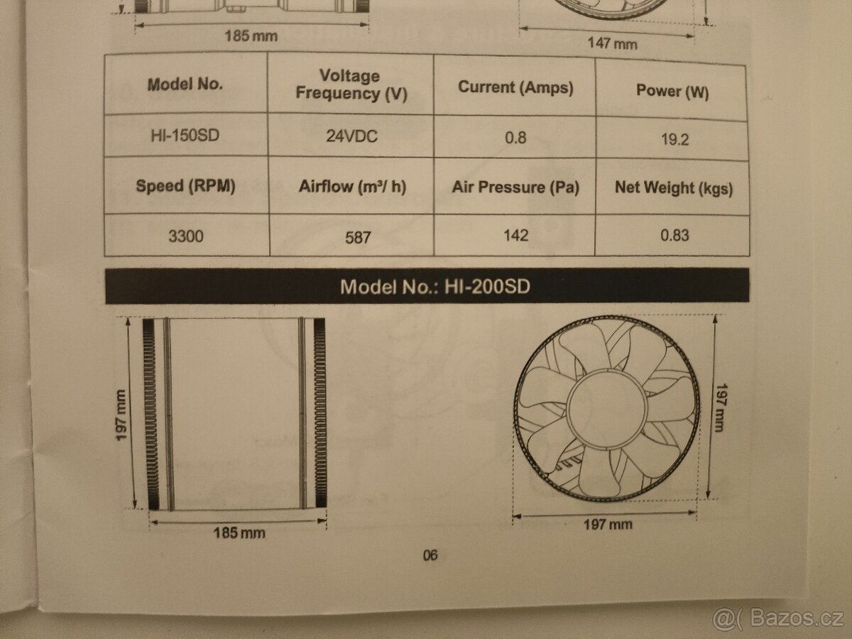 #054 Hon&Guan inline potrubný ventilátor 150 mm (6) + regulá - 6