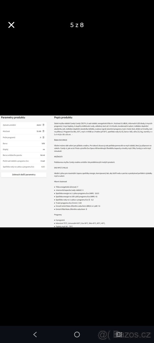 Myčka Candy CDCP - 6 malá - 6