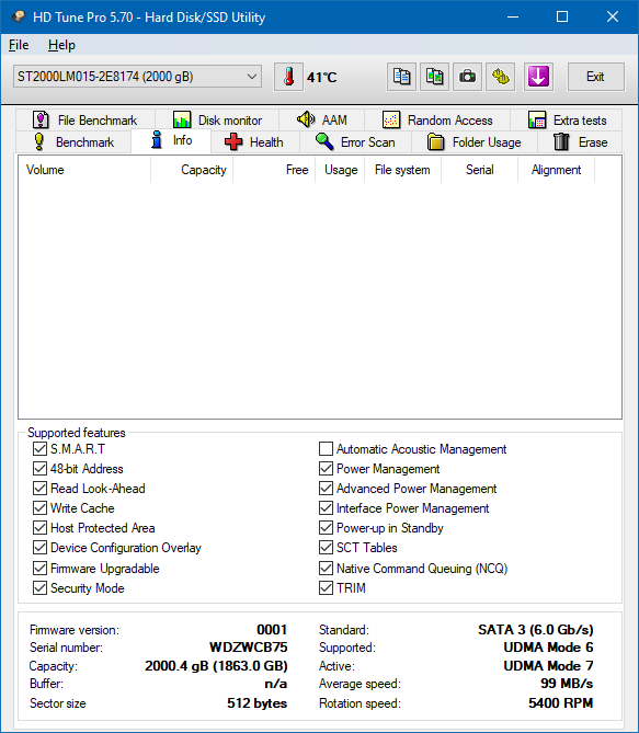 HDD Seagate 2TB 2,5" 5400 RPM - 6