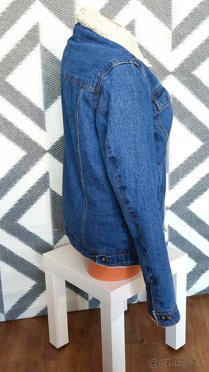 DÁMSKÁ RIFLOVÁ BUNDA - DŽÍSKA PODŠITÁ KOŽÍŠKEM-vel. M - 6