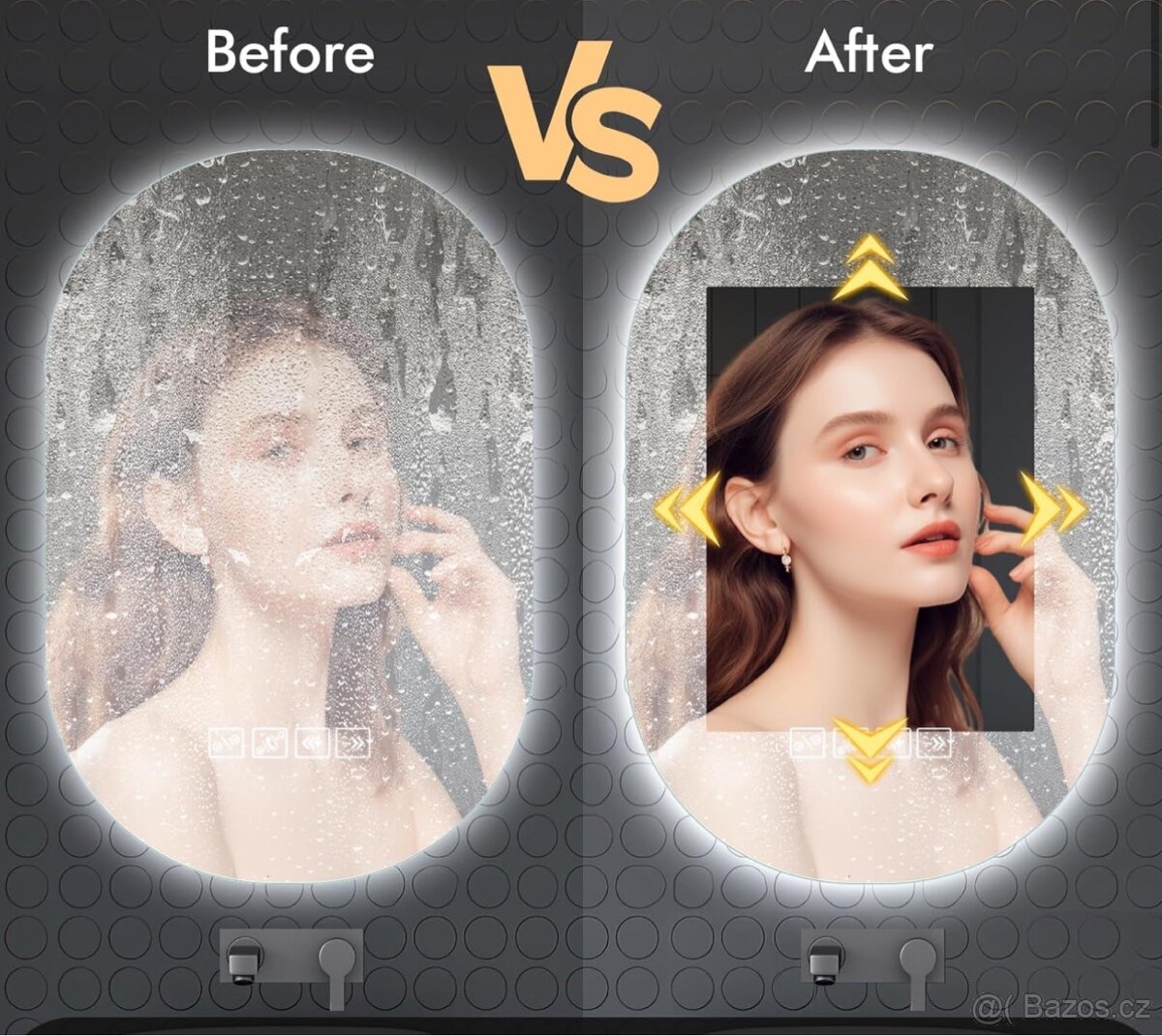 Koupelnové zrcadlo se LED světlem 75x50cm, Bluetooth - 6