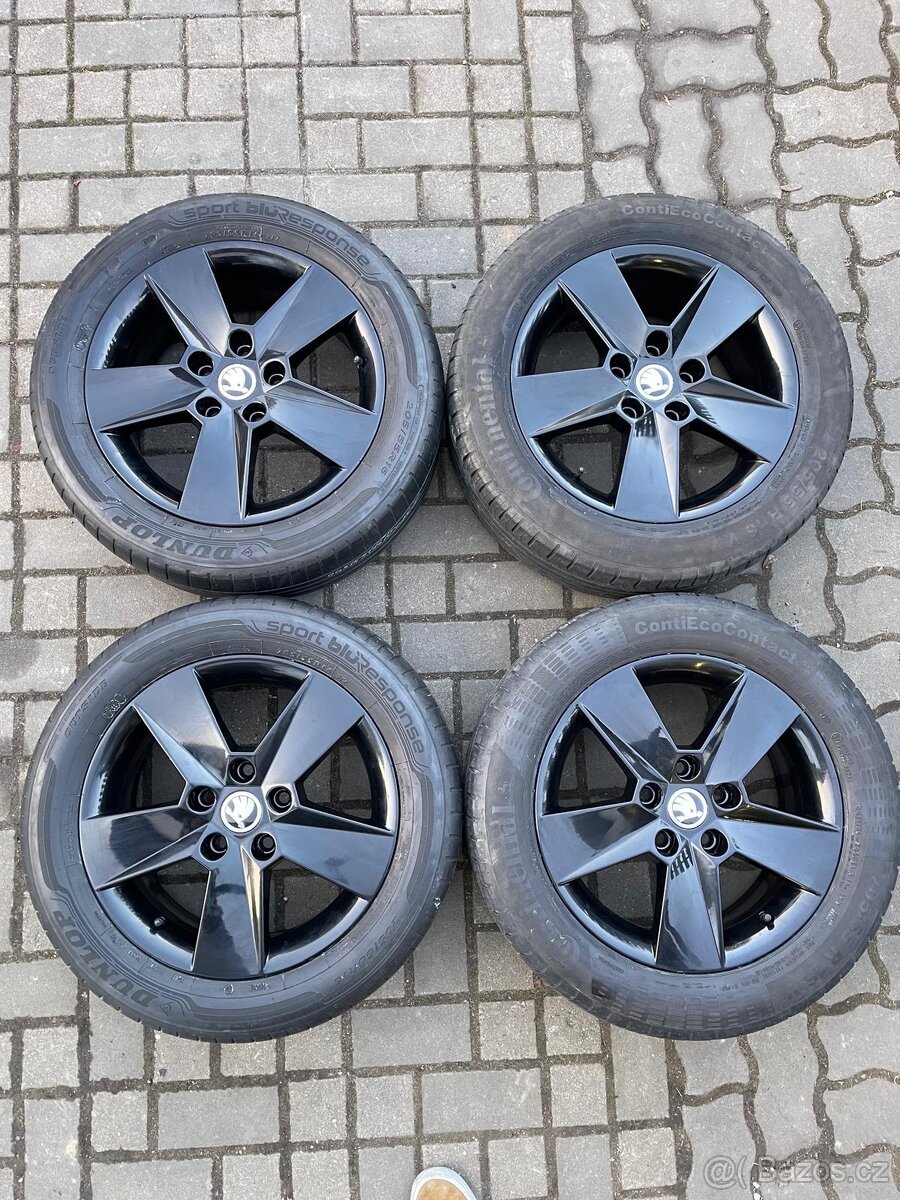 ORIGINÁL Alu Škoda ILIAS R16, 5x112 - TOP, LETNÍ - 6