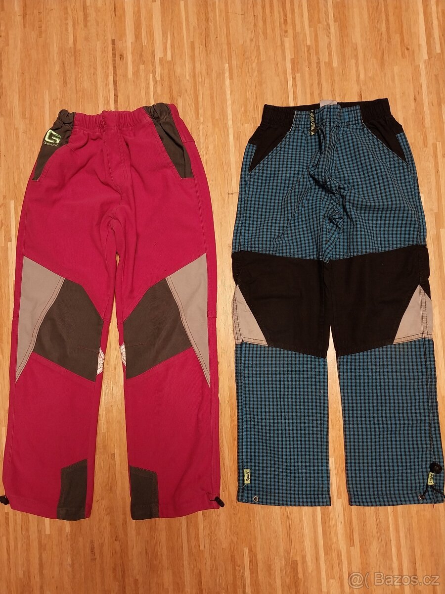 Softshellové kalhoty v. 134 a modré sportovní v.128 - 6
