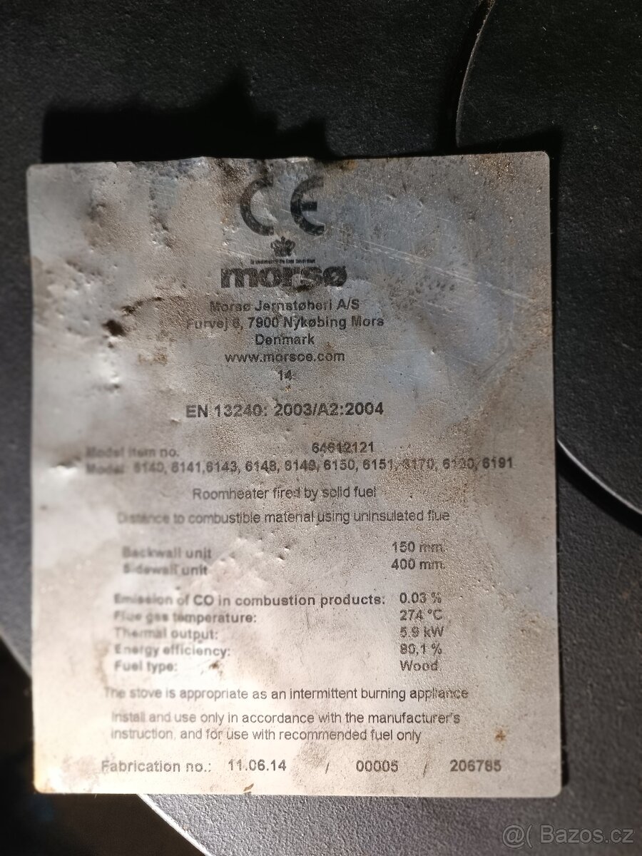 Litinová kamna Morso 6143 - 6