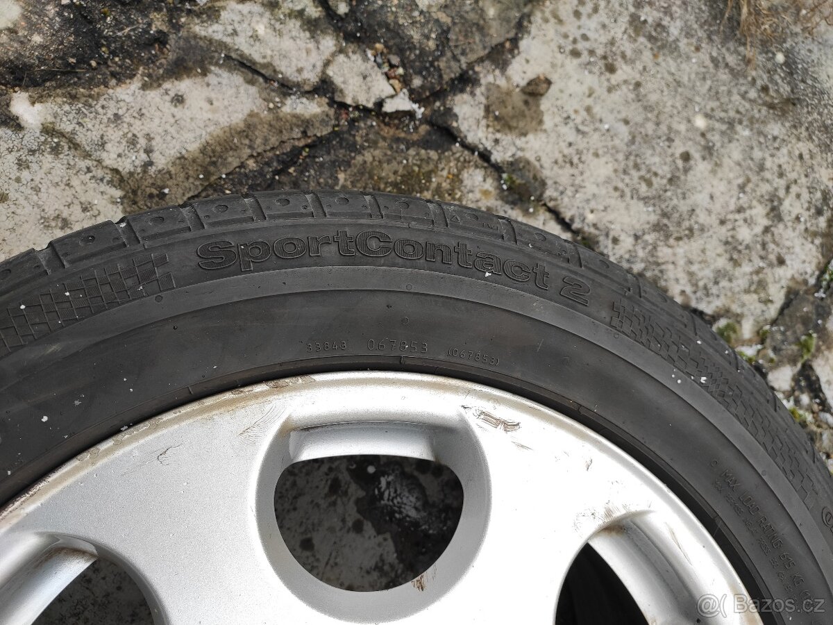 Sada kol 5x112 R16 origo AUDI, pěkné letní pneu 5-6,5mm - 6