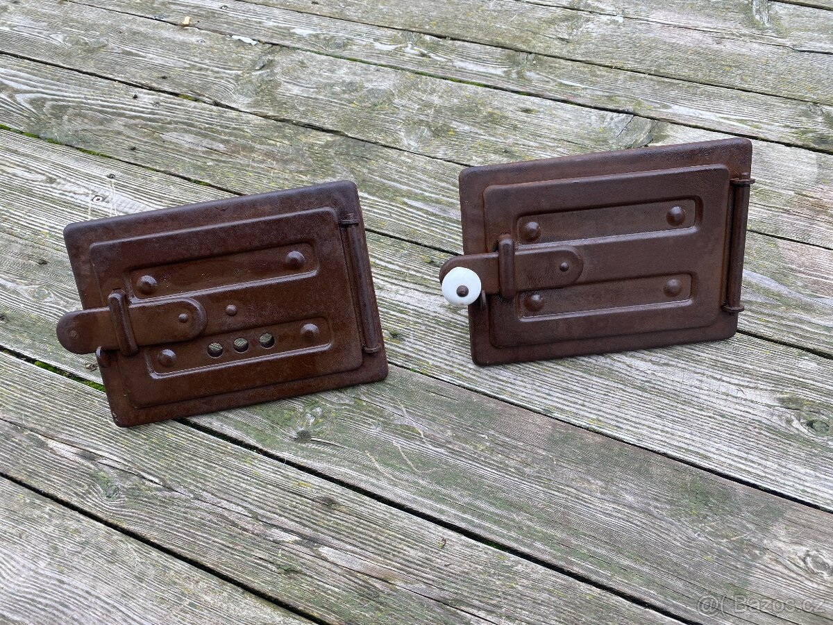 kamna stará kamna pec komponenty dvířka popelník - 6