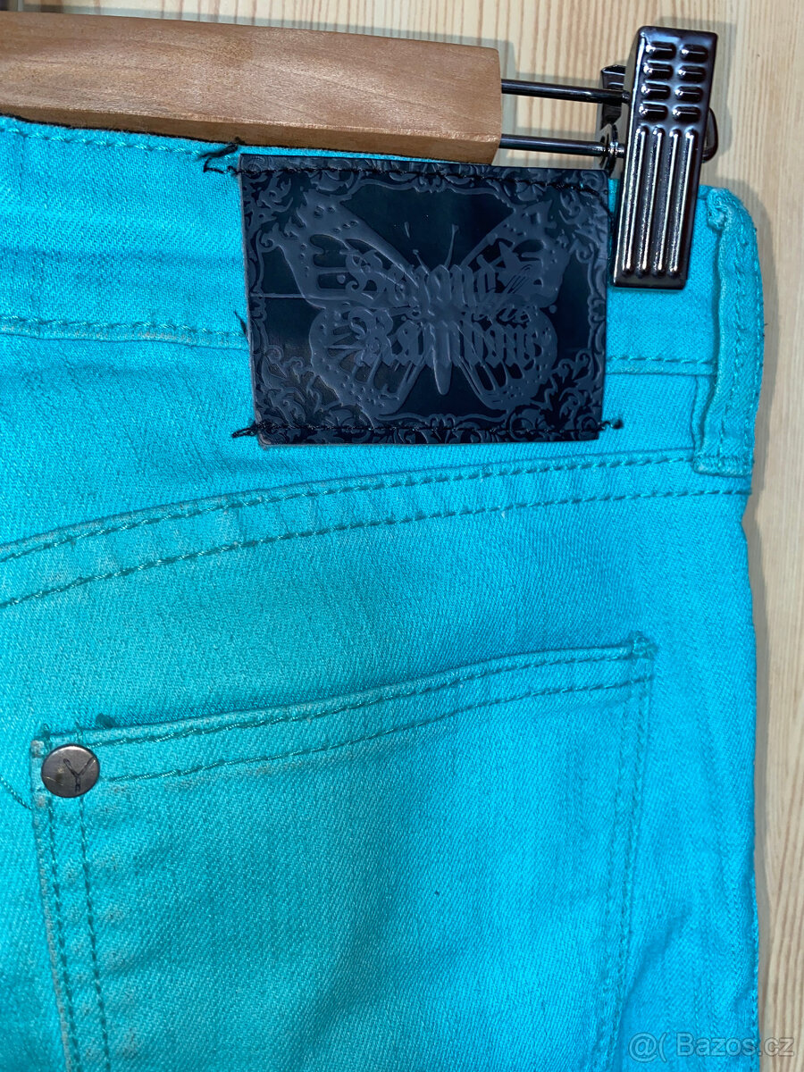 Tyrkysové džíny H&M - 6
