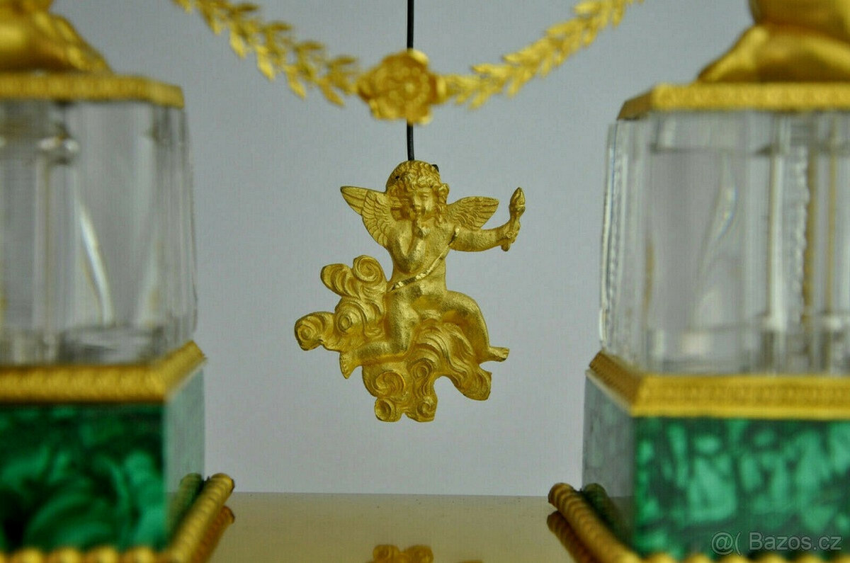 Extrémně vzácné zdobené kyvadlové hodiny s okřídlenými putti - 6
