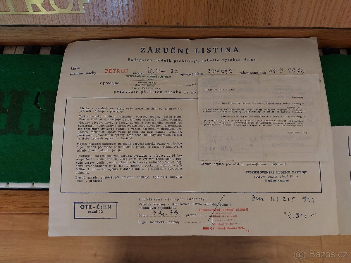 Prodám pianino Petrof K114 - 6