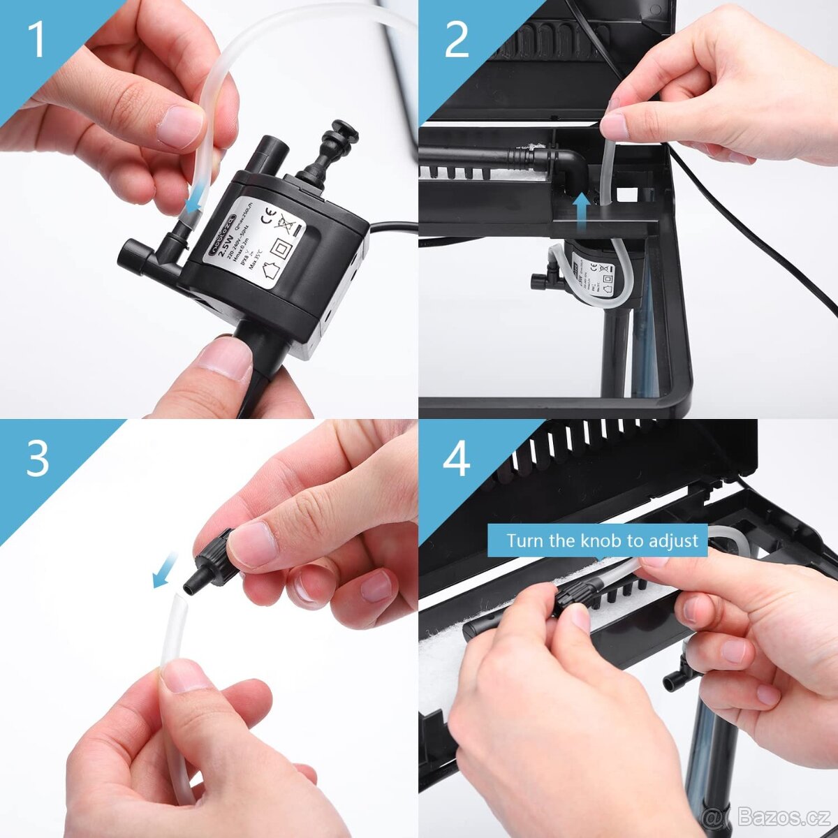 Mini akvárium Nobleza 7 l, bílé, LED - 6