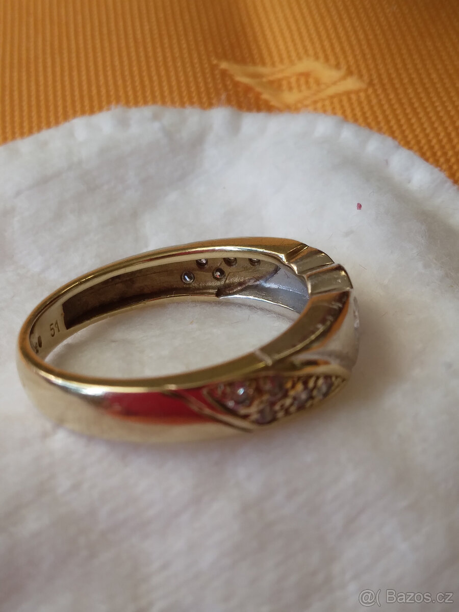 Prsten zlatý s brilianty - 6