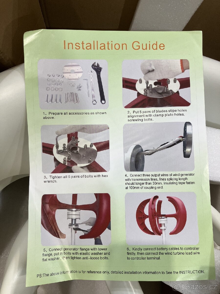 Větrná elektrárna 400W 12V - 6