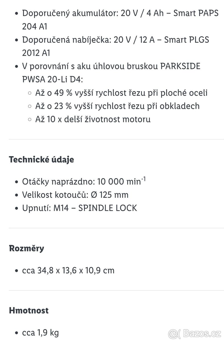 Aku bruska peformance 125 užší čelo - 6