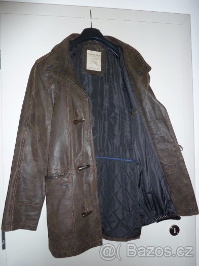 hnědá pánská kožená bunda Canda - 6