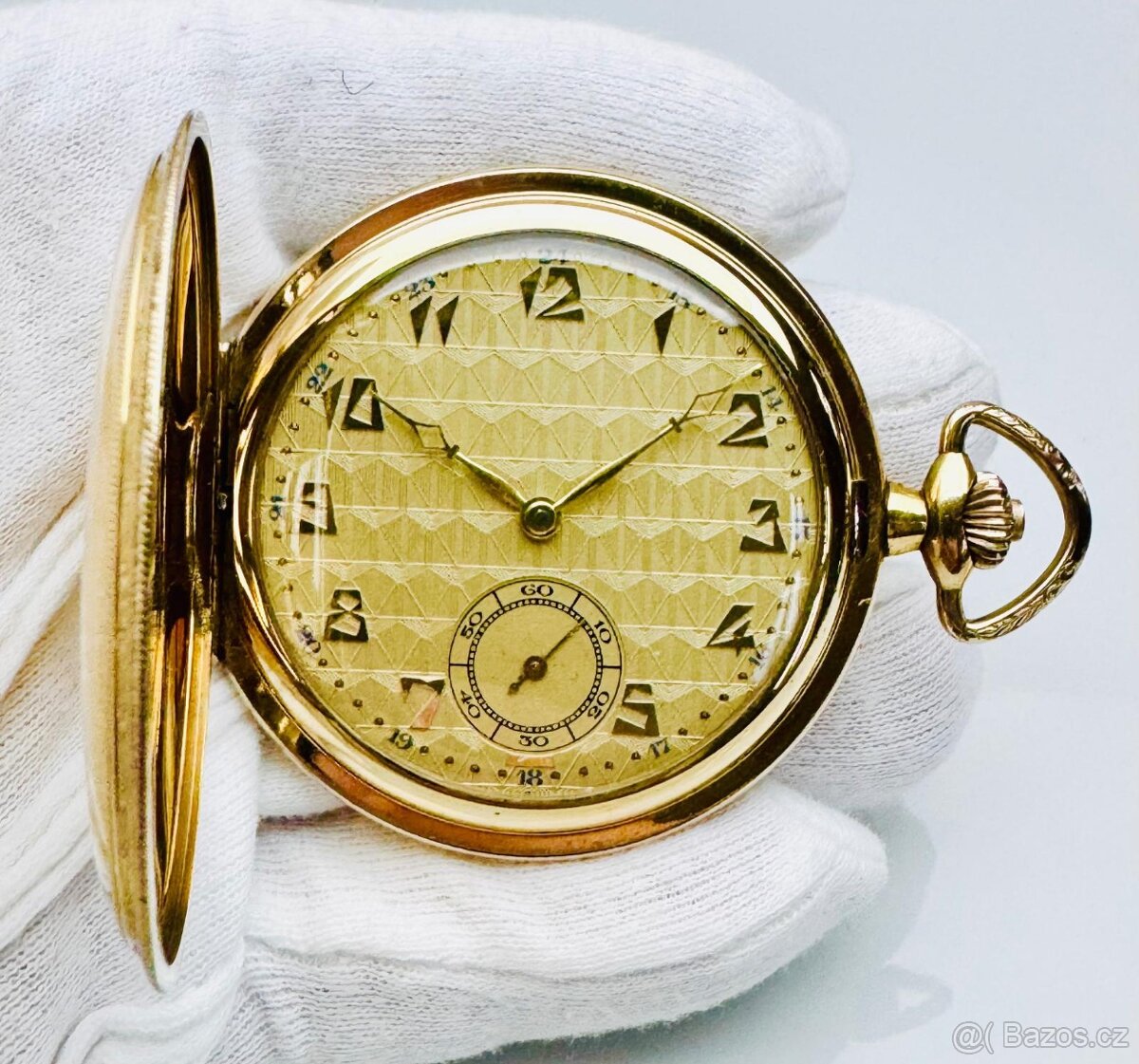 PÁNSKÉ ART DECO KAPESNÍ HODINKY S ETUI A ŘETÍZKEM - 6