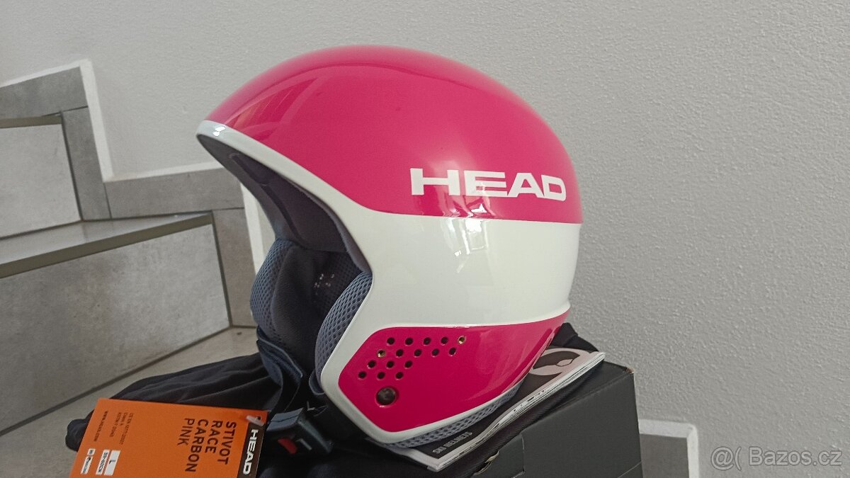 Lyžařská helma HEAD Race Stivot Race Carbon růžová - L (59-6 - 6