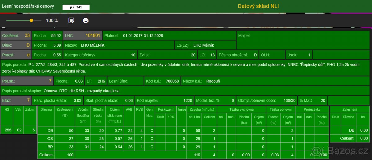Prodám lesní pozemky v katastrálním území Radouň - 6