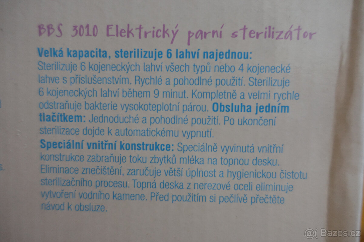Elektrický parní sterilizátor značky BAYBY - 6