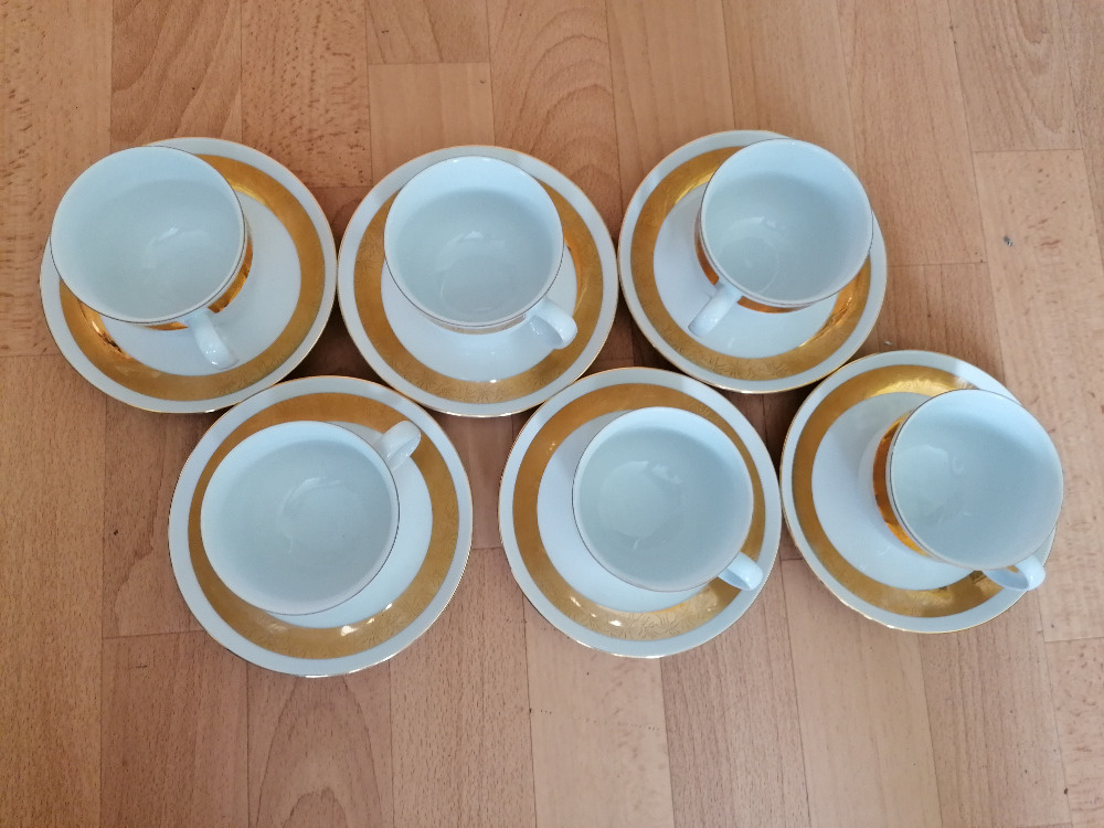 Starožitný porcelánový čajový kávový jídelní servis souprava - 6