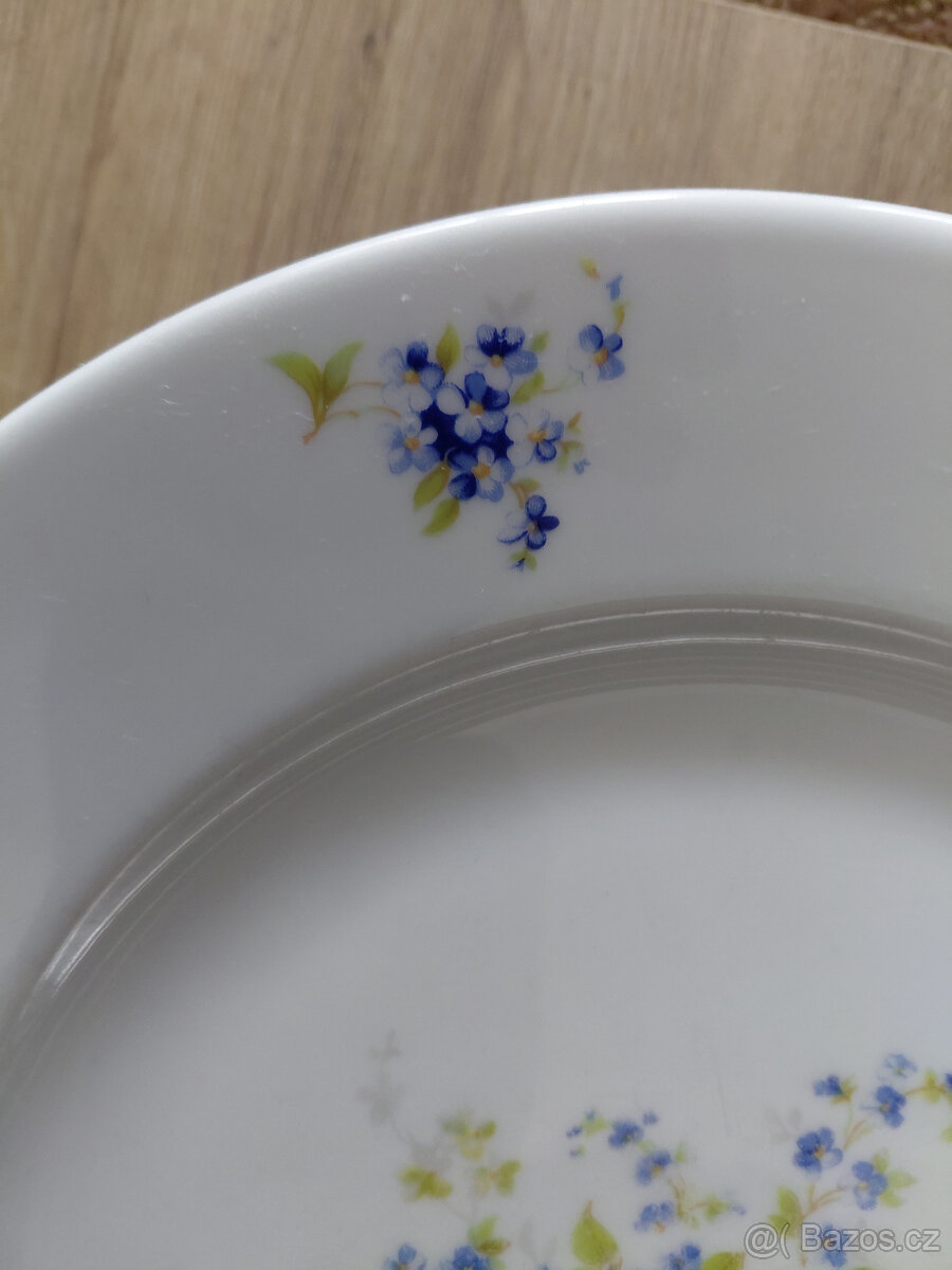 Retro krásné porcel.talíře-pomněnky-zamluveny - 6