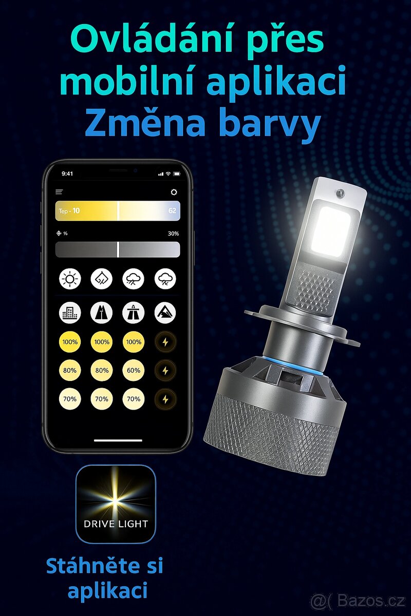 LED žárovky H11-BT YW 12V 2-95W - 6