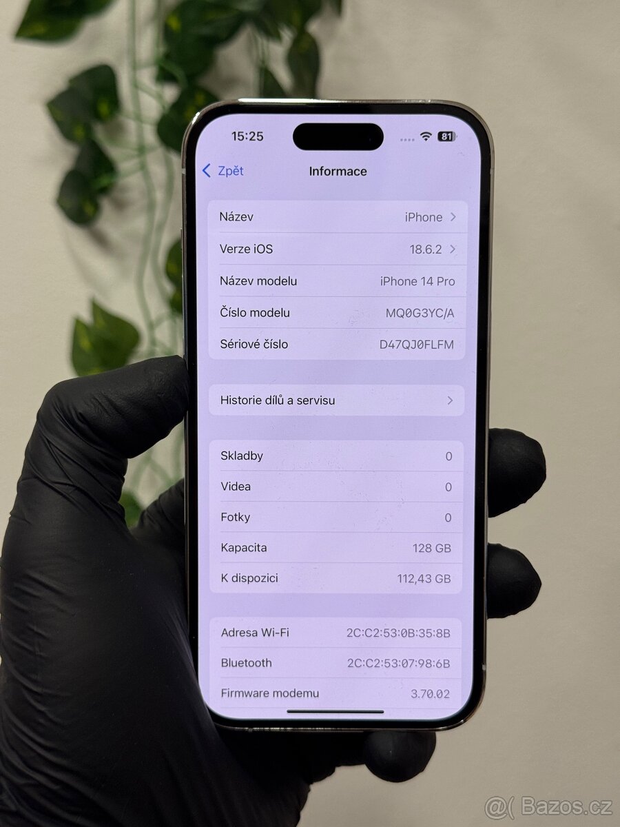 iPhone 14 Pro 128GB stříbrná - 100% baterie - 6