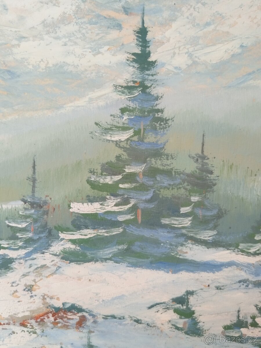 obraz ZIMNÍ VYSOKÉ TATRY, olej, Jan Boža Pospíšil 1946 - 6