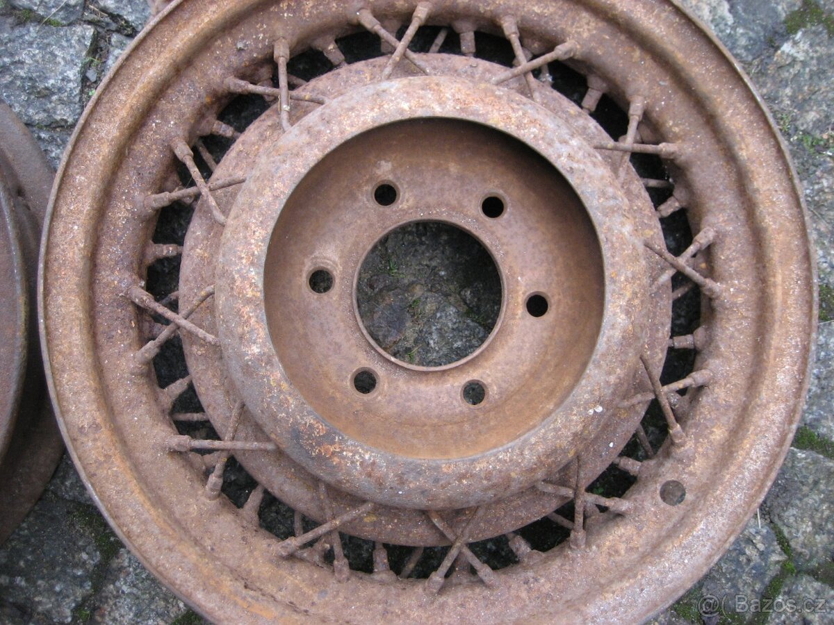 Drátěné Disky Hering 3,62 x 17" Tatra Praga Horch Mercedes - 6