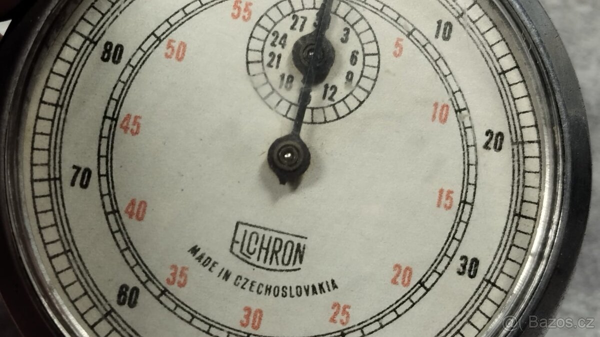 Staré kapesní stopky ELCHRON, ČSSR, funkční do sbírky - 6