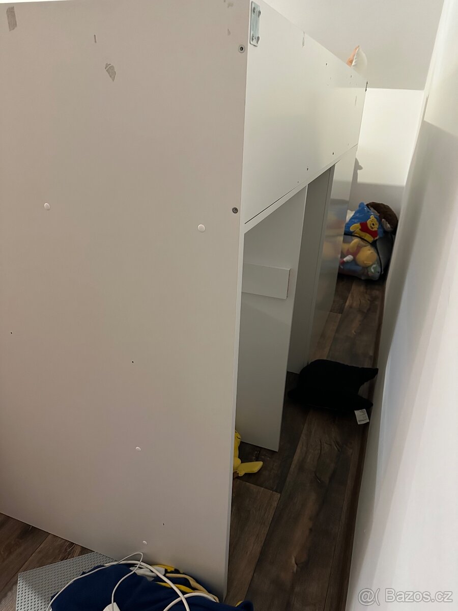 Dětská patrová postel - psací stůl , úložný prostor Sconto - 6