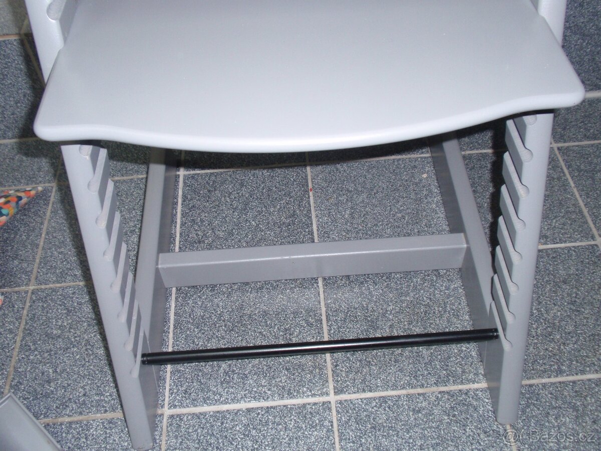 TOP MASIVNÍ DŘEVĚNÁ ROSTOUCÍ ŽIDLE STOKKE TRIPP TRAPP ŠEDÁ - 6